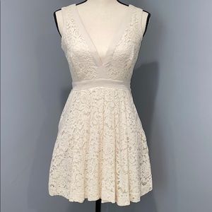 Free People - A-line cream colored lace dress